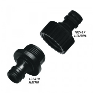 Adaptador plástico de conexión rápida macho de 3/4" Marca AKSI