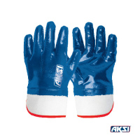 Guantes textiles con recubrimiento de nitrilo con puño de seguridad Marca AKSI 