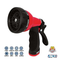 Pistola plástica de riego 8 funciones Marca AKSI